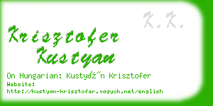 krisztofer kustyan business card